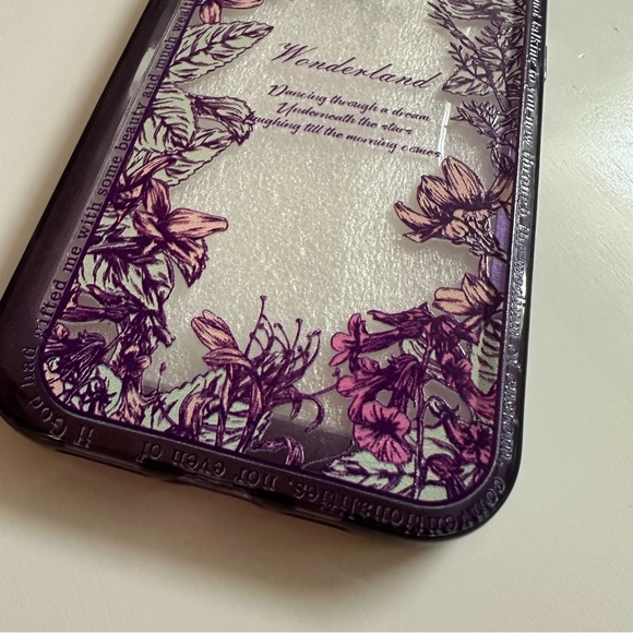 * Free with Purchase * NWT iPhone 14 Pro Purple Floral Phone Case - Picture 7 of 8